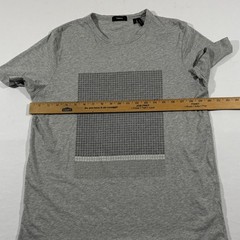 Theory Colorfield Tee Grey Cotton Jersey Short Sleeve 3D Print Crew T-shirt Sz L