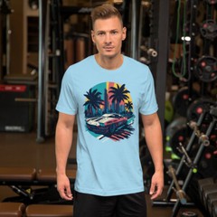 Exotic Car Tropical Street Unisex t-shirt