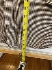 Tommy Hilfiger Mens Large Brown/White Check/Plaid Regular Fit Long Sleeve Shirt