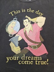 Disney Beauty & The Beast Gaston Graphic Print Tee-Shirt Size Large Unisex M47