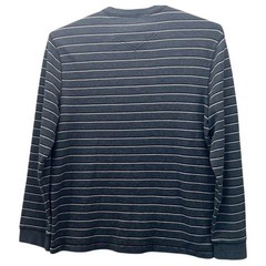 Eddie Bauer Waffle Knit Thermal Shirt Black Large Striped Undershirt Baselayer