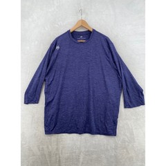 Greyson Performance Tee Mens XXL Indigo Blue Heathered Golf Wolf Logo 3/4 Sleeve