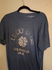 Lucky Brand Men’s L Blue Short Sleeve Crew Neck Los Angeles Graphic Logo Tee