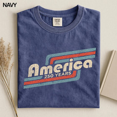 Patriotic 250 Years USA T-Shirt Vintage American Flag Independence Day Tee