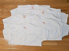 Hanes Men’s White Cotton Tagless Crew Neck T-Shirts Set of 5 NWOT Size XL