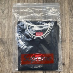 Supreme Striped Rib Logo L/S Top black