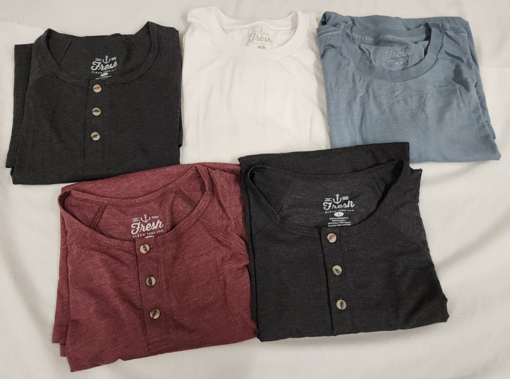 Fresh Clean Tees Long/Short Sleeve sz Large Unisex Lot of 5 #F197