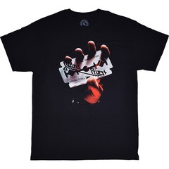 Judas Priest British Steel Black T-Shirt Liquid Blue