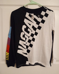 NASCAR FREEZE Colorblock Long Sleeve Graphic Logo Crew Neck T-Shirt Size 14/16