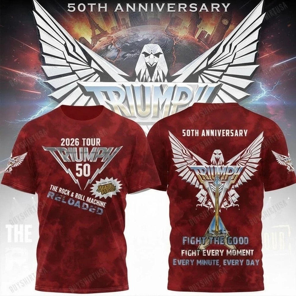 Triumph Band Rock & Roll Machine Reloaded 2026 3D T-shirt Men Women WA5868