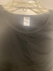 Mens Fishnet Mesh Tank Top Deep Cut Arms Black Poly Spandex Size Medium NWOT