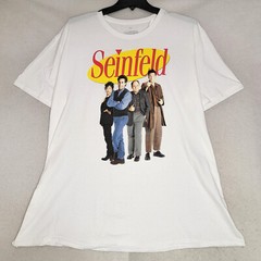 SEINFELD Shirt Mens 2XL XXL White Cast JERRY KRAMER GEORGE Casual NWT
