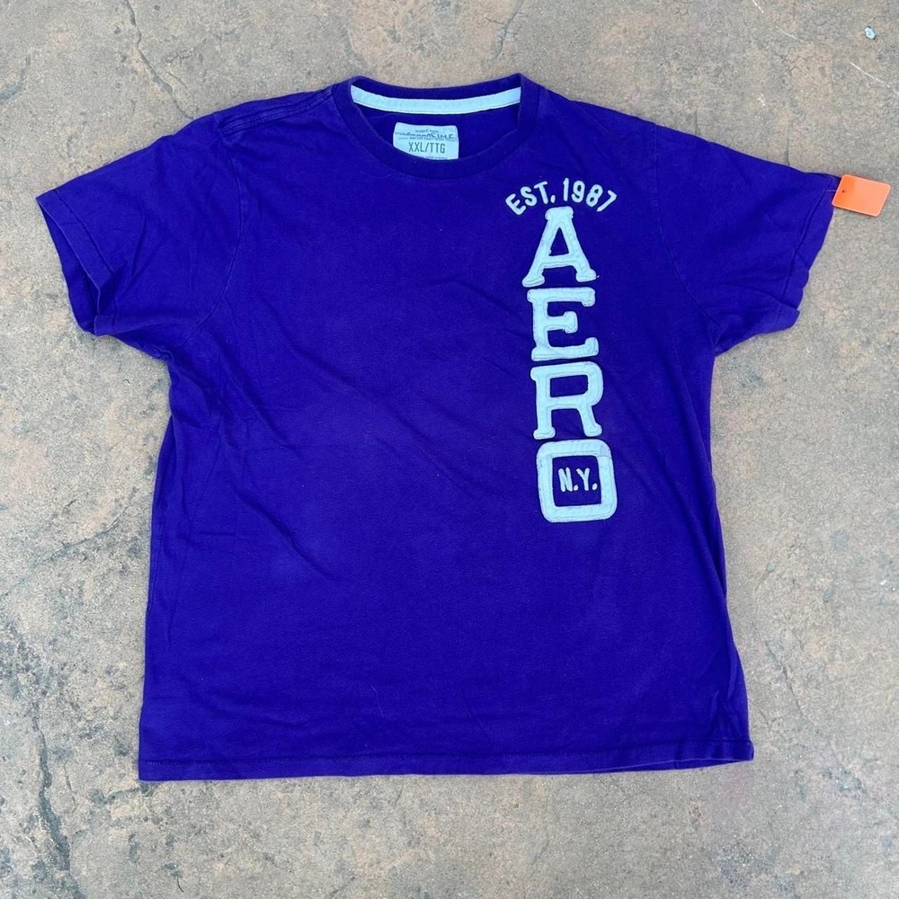 Aeropostale Vintage Y2K Graphic Logo T-Shirt Purple XXL