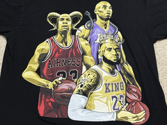 Men’s T-Shirt Short Sleeve Jordan LeBron Kobe Basketball NBA Black – Adult Large