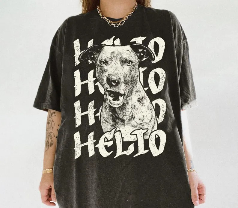 Custom Retro Dog Photo Comfort Tee Personalized Pet Portrait