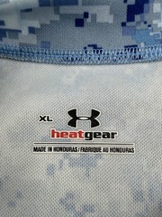 Under Armour Blue Camo Digital Print Shirt Short Sleeve HeatGear Gym Training XL