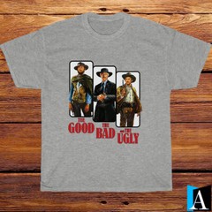 New Shirt The Good The Bad and The Ugly Movie Black/ White/ Grey T-Shirt S-5XL
