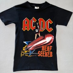 VTG ACDC T-Shirt Mens S Heat Seeker World Tour Single Stitch USA LICENSED 80s