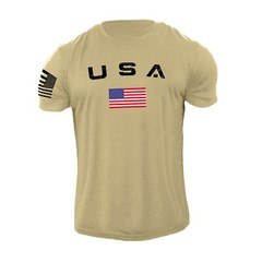 New Men’s Casual USA Flag T Shirt American Patriotic 100% Cotton Plus Size L-6XL