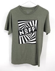 Neff Tee Shirt Illusion Spell Out Official Men’s Medium Green