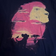 Disney The Lion King Simba Mufasa Sunset Art T-shirt Fruit of the Loom Shirt XL