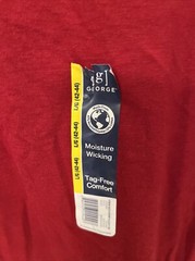 George Red Mens Tee Shirt Tag Free Comfort Size Large 42-44 Moisture Wicking NWT