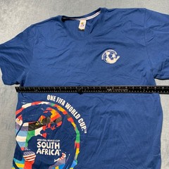 FIFA World Cup T Shirt Mens 2XL Blue South Africa 2010 Graphic Cotton Soccer Tee