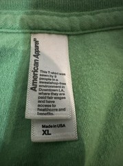 APPLE Employee T-Shirt~AMERICAN APPAREL USA~ Apple Green~TECH COMPANY~Adult XL