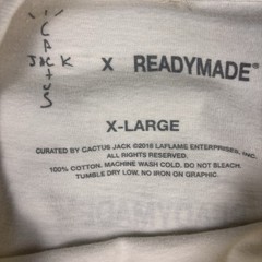 READYMADE x Cactus Jack Mens White Double-Sided Graphic Tee Crew Neck XL