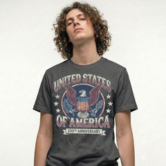 United States Of America 250th Anniversary Eagle Crest Vintage T-Shirt