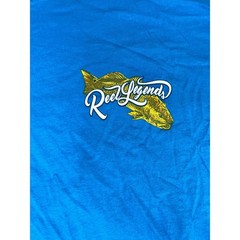 Men’s Reel Legends Blue T-Shirt Redfish Logo Performance Crew Neck L Exc