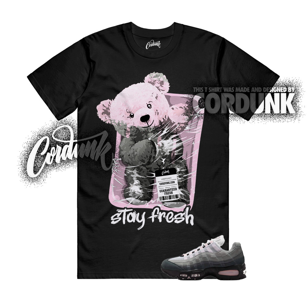 Air Max 95 Pink Foam OG Big Bubble White Black Silver T Shirt Match STAY