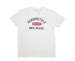 Aeropostale Shirt Mens Large White NY-87 Orig Brand Logo Graphic Tee T-Shirt