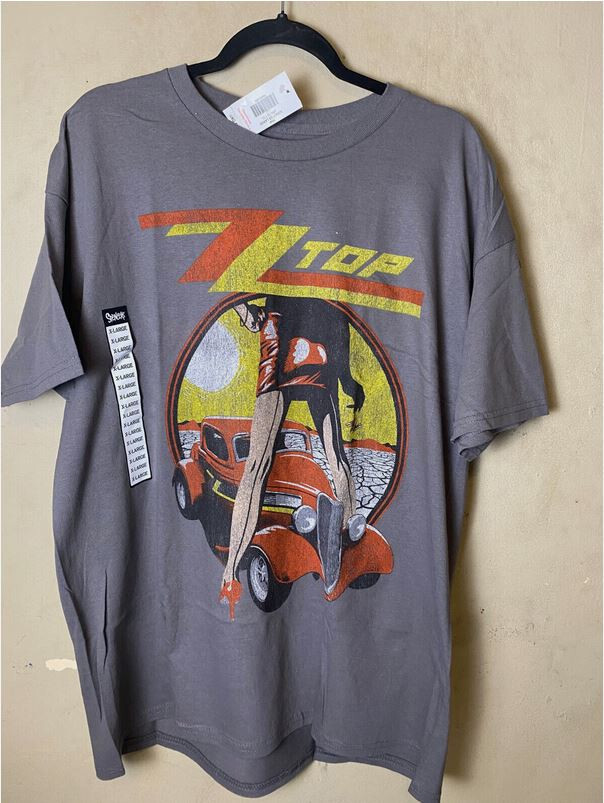 NWT- ZZ TOP Legs Hot Rod T-Shirt Classic Rock Band Gray