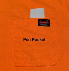 NEW Wrangler Workwear Men’s Hi-Vis Orange Long Sleeve Pocket T-Shirt Size Large