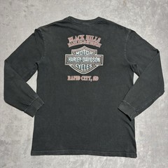 Vintage Harley Davidson Shirt Large Black Wolves Flames Y2K Rapid City