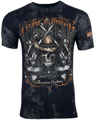Affliction Men’s T-Shirt AC OUTBACK Skull Biker Black Tattoo S-5XL