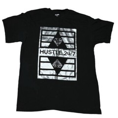 SUNA Hustle 24/7 Black Graphic Short Sleeve 100% Cotton T-Shirt Men’s Size L