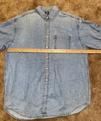 VTG 90s WB Store Looney Tunes Blue Jean Embroidered Shirt Bugs Bunny Sz XL