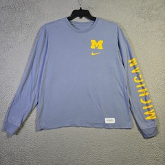 Nike Michigan Wolverines Mens Large Blue U of M College Champion Long Sleeve