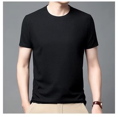 Men’s Waffle Knit T-Shirt Breathable Summer O-Neck Casual Short Sleeve Tee