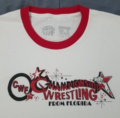 CWF Championship Wrestling From Florida Territory Tees Ringer shirt size XL