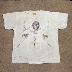 Vintage 90s The Mountain Eagle Indian Nature 2001 Art VTG Shirt Mens Size XL