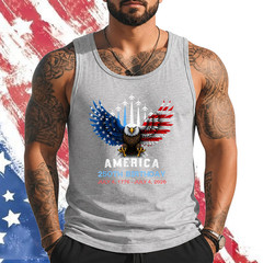 250 Years 1776 2026 Birthday Eagle Jets Flag 4th of July Men Tank top