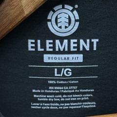 Element Skateboards Gradient Logo Long Sleeve Graphic Tee Shirt Black Mens Large
