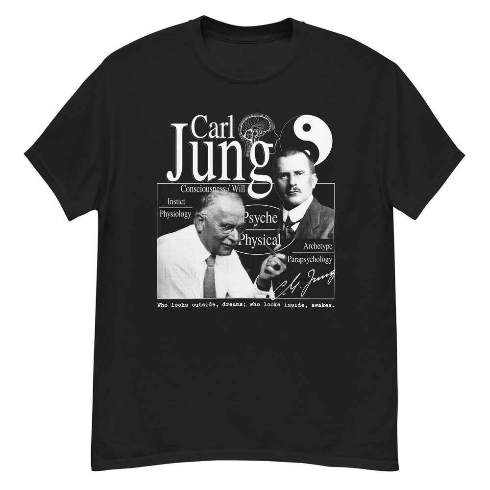 Carl Jung Inspired Abstract Psychedelic Psychology Quote T-Shirt