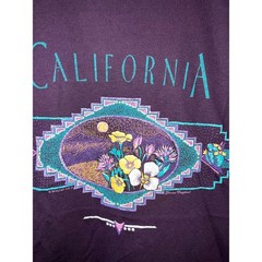 Vintage California Nature Shirt Purple Graphic Tee VTG 1990s 90s Large