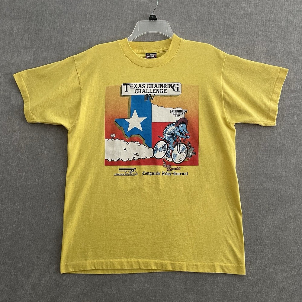 VTG Texas Chainring Challenge IV Cycling Shirt Single Stitch Men’s L 90’s USA