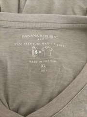 BANANA REPUBLIC ECO PREMIUM WASH Beige Short Sleeve V-Neck T-Shirt Sz XL TALL