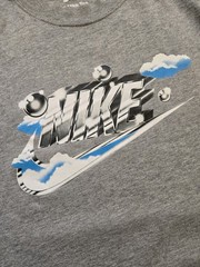 Nike Max90 Graphic T-Shirt Gray Airbrush Spray paint Mens S FZ7968-063 GreyHeath
